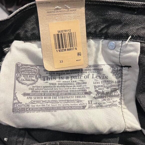 Levi Strauss & Co.501 Shorts-NWT-Black-Women's Distressed A high Rise-Button Fly - Picture 11 of 14